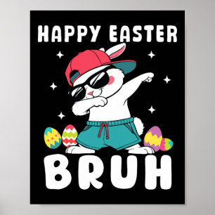 Dabbing Rabbit Easter Day Eggs Dab Boys Girls Kid  Poster