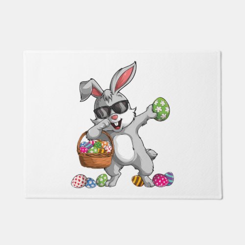 Dabbing Rabbit Easter Day Eggs Dab Bunny Doormat