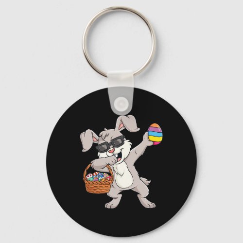 Dabbing Rabbit Easter Day Eggs Fun Toddler Boys Gi Keychain