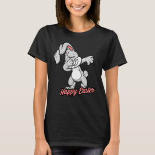 Dabbing Rabbit Easter Day Eggs Hunting Basket Dab  T-Shirt