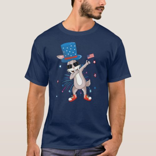 Dabbing Rabbit Funny Fourth Of July Independent T_Shirt