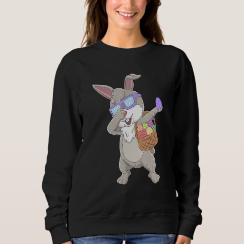 Dabbing Rabbit Happy Easter Bunny Boys Girls Kids  Sweatshirt