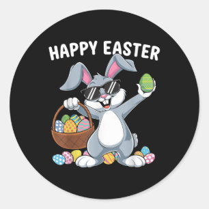 Dabbing Rabbit Happy Easter Day Eggs Dab Boys Bunn Classic Round Sticker
