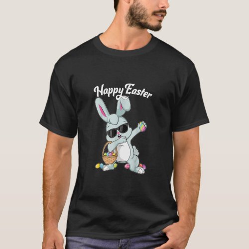 Dabbing Rabbit Happy Easter Day Eggs Dab Boys Girl T_Shirt