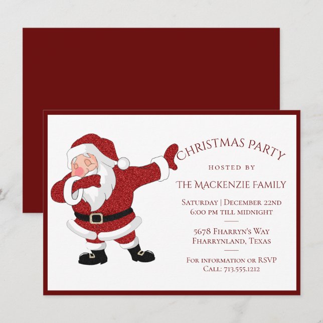 Dabbing Red Santa Claus | Fun Holiday XMAS Humor Card (Front/Back)