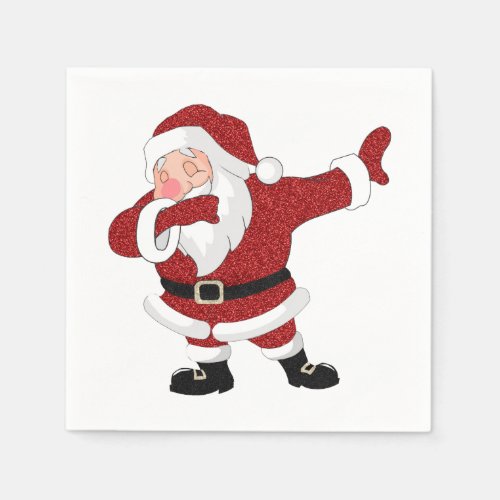 Dabbing Red Santa Claus  Fun Holiday XMAS Humor Napkins