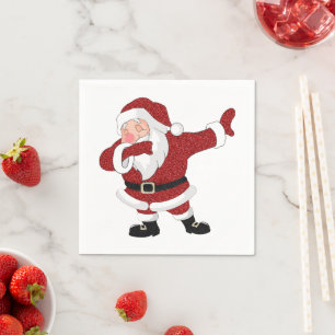 Dabbing Red Santa Claus Fun Holiday XMAS Humor Napkins
