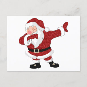 Dabbing Red Santa Claus Fun Holiday XMAS Humor Postcard