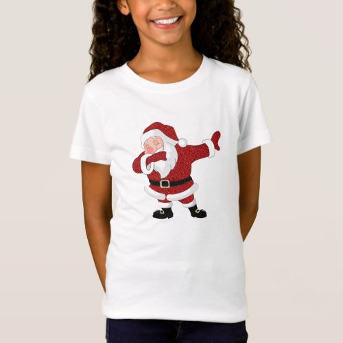 Dabbing Red Santa Claus  Fun Holiday XMAS Humor T_Shirt