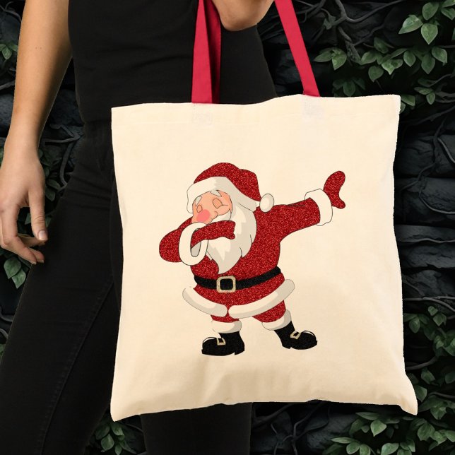 Dabbing Red Santa Claus | Fun Holiday XMAS Humor Tote Bag (Creator Uploaded)