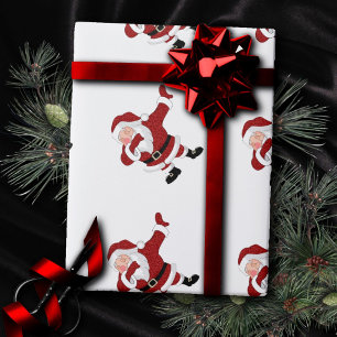 Dabbing Red Santa Claus Fun Holiday XMAS Humor Wrapping Paper