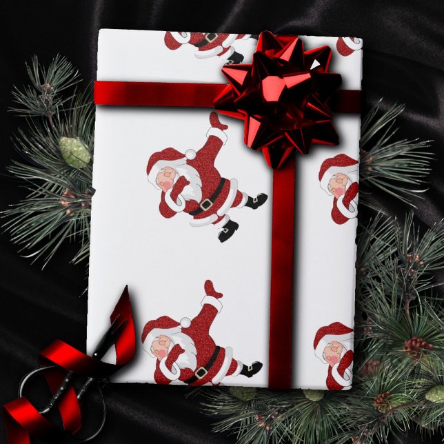 Dabbing Red Santa Claus | Fun Holiday XMAS Humor Wrapping Paper (Creator Uploaded)