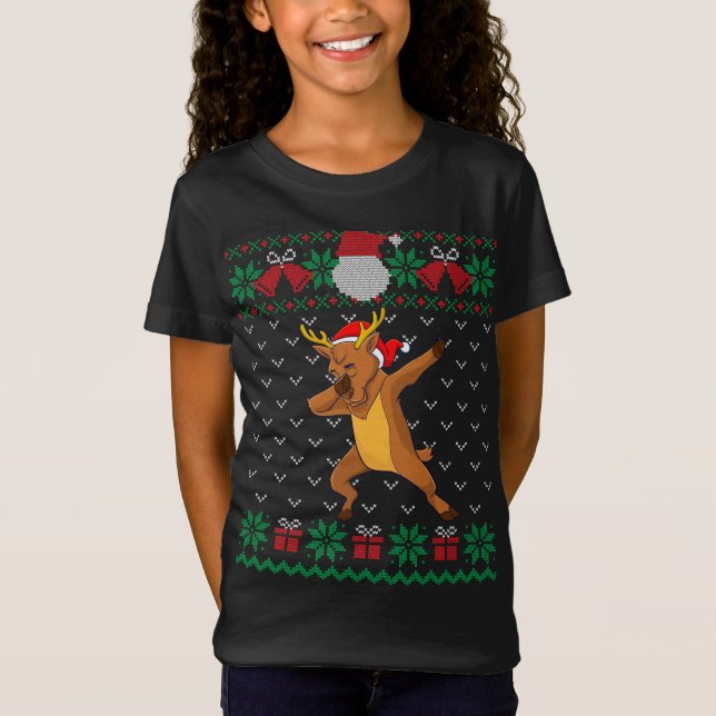 Dabbing Reindeer, Ugly Christmas Sweater Xmas (Front)
