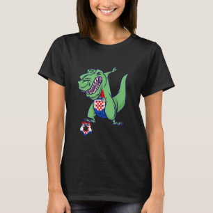 Dabbing Rex Hrvatska Soccer Team Croatian Pride Cr T-Shirt