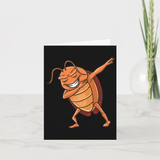 Dabbing Roach For Bug Lover  Card (Front)