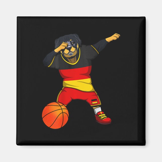Dabbing Rottweiler Germany Jersey German Sketll Lo Magnet (Front)