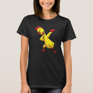 Dabbing Rubber Chicken Holding A Heart T-Shirt