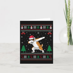 Dabbing Saint Bernard Dog Santa Hat Boys Girls Chr Card