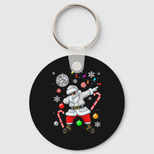 Dabbing Santa Christmas Disco Retro 70s 80s Vibes  Keychain