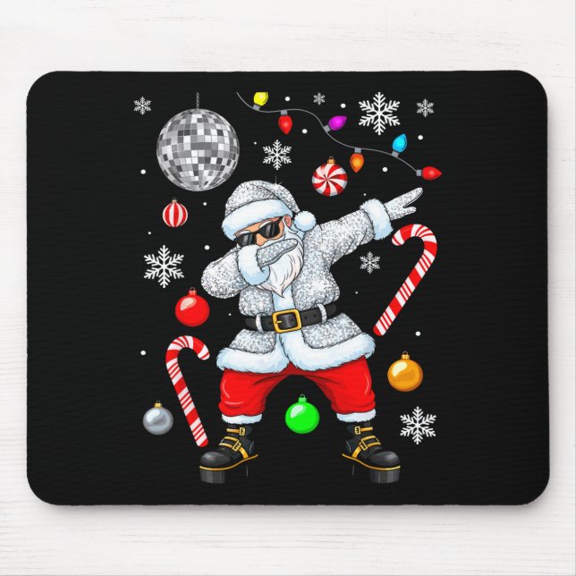Dabbing Santa Christmas Disco Retro 70s 80s Vibes  Mouse Pad (Front)