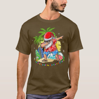 Dabbing Santa Christmas in July Boys Men Hawaiian T-Shirt