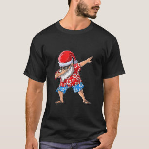Dabbing Santa Christmas in July Funny Men Tropical T-Shirt