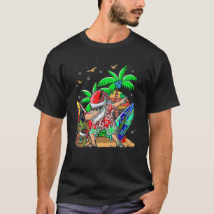 Dabbing Santa Christmas in July Kids Hawaiian Xmas T-Shirt