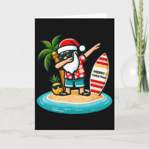 Dabbing Santa Christmas In July Summer Tropical Ha Card
