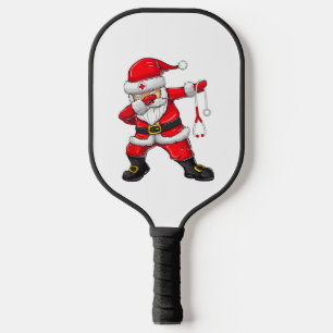 Dabbing Santa Christmas Scrub   Pickleball Paddle