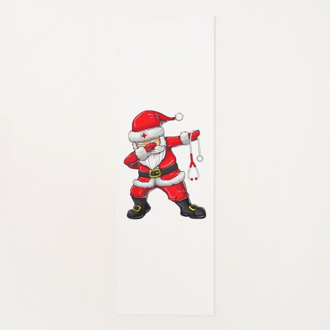 Dabbing Santa Christmas Scrub   Yoga Mat (Front)