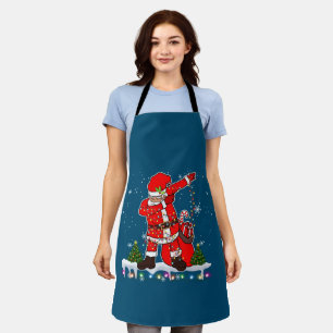 Dabbing Santa Christmas Tree Lights Xmas Gifts Boy Apron