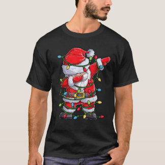 Dabbing Santa Christmas Tree Lights Xmas Gifts Boy T-Shirt