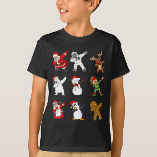 Dabbing Santa Claus And Friends Christmas Boys Gir T-Shirt