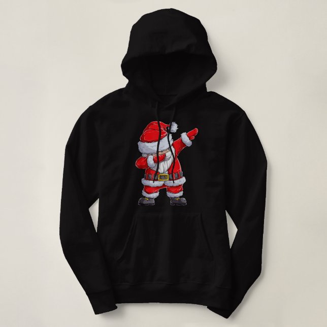 Dabbing Santa Claus Christmas Boys Men Funny Xmas  Hoodie (Design Front)