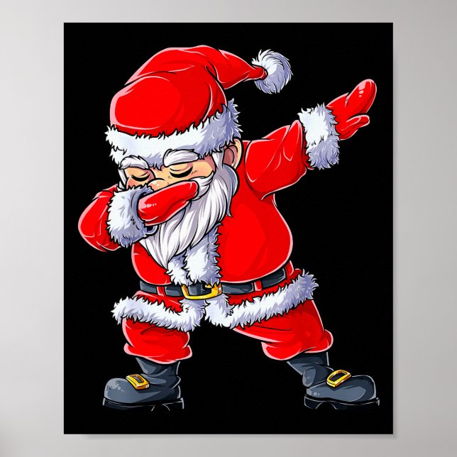 Dabbing Santa Claus Christmas Boys Men Funny Xmas  Poster (Front)