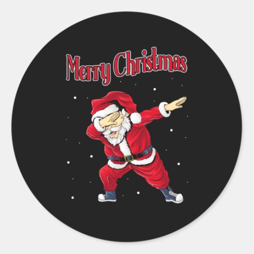 Dabbing Santa Claus Christmas Dab Dance Gift Classic Round Sticker