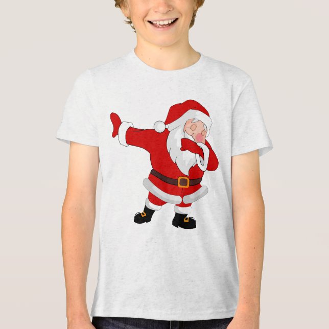 Dabbing Santa Claus Christmas Holiday Dab Tri-Blend Shirt (Front)