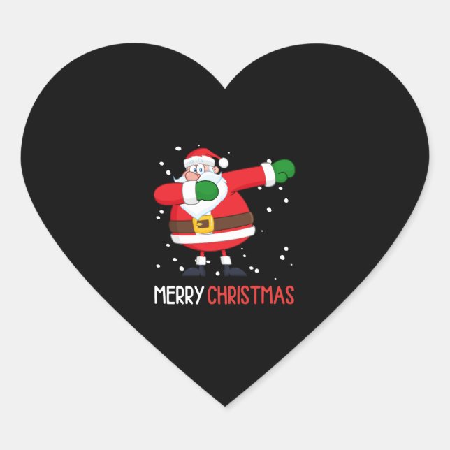 Dabbing Santa Claus Dab Dap Christmas Heart Sticker (Front)