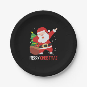 Dabbing Santa Claus Dab Dap Christmas Paper Plates