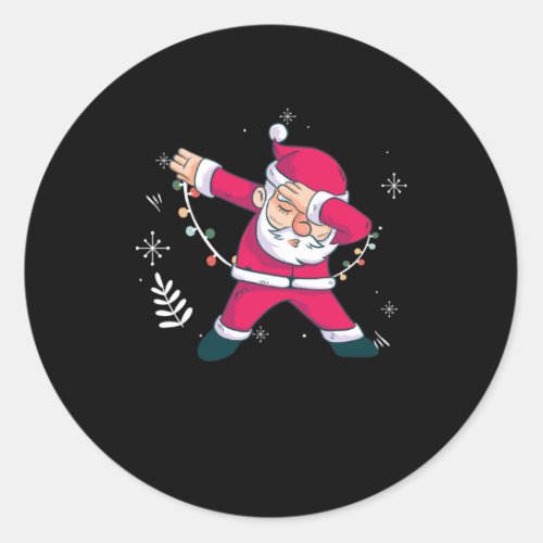 Dabbing Santa Claus dancer Christmas dancing Classic Round Sticker