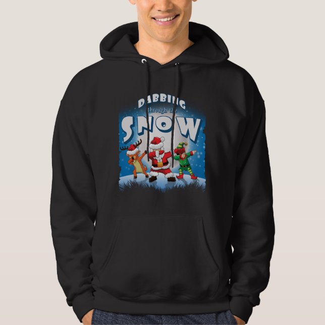 Dabbing Santa Claus Elf Reindeer Christmas Squad P Hoodie (Front)