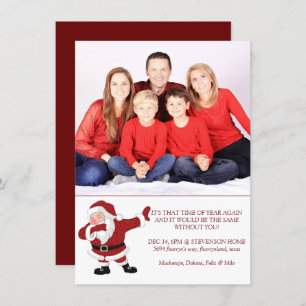 Dabbing Santa Claus Funny Christmas Photo Party Holiday Card