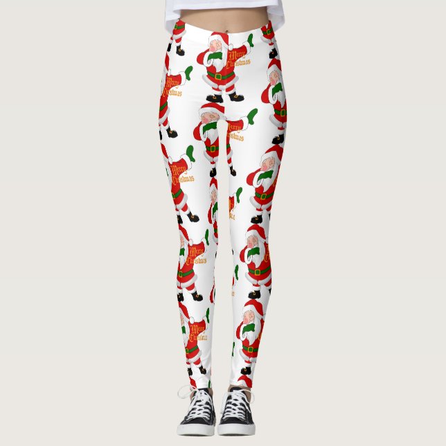 dabbing santa claus leggings (Front)