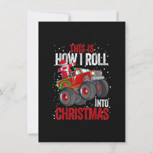 Dabbing Santa Claus Monster Truck Boys Christmas X Invitation