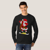 Dabbing Santa Claus Surfing Christmas  For Kids Bo T-Shirt (Front Full)