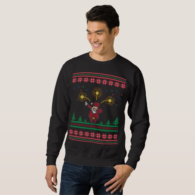Dabbing Santa Claus Ugly Christmas Sweater (Front Full)