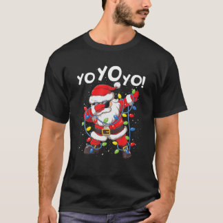 Dabbing Santa Claus Yo Yo Yo Funny Christmas Tree T-Shirt