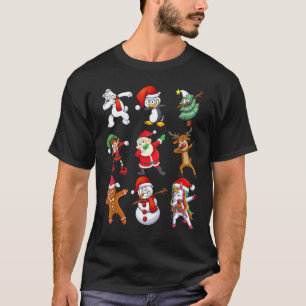Dabbing Santa Elf Deer Friends Christmas Kids Boys T-Shirt