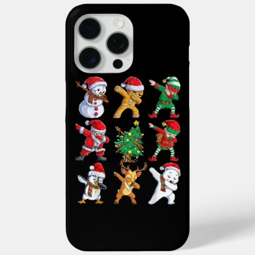 Dabbing Santa Elf Friends Christmas Boys Girls Men iPhone 15 Pro Max Case