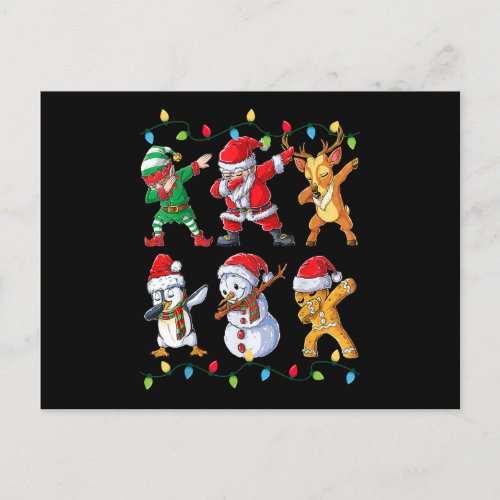 Dabbing Santa Elf Friends Christmas Boys Girls Men Postcard